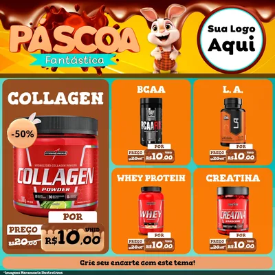 Modelo de Rede Social para Feed Facebook com o tema Páscoa Fantástica para Suplementos alimentares