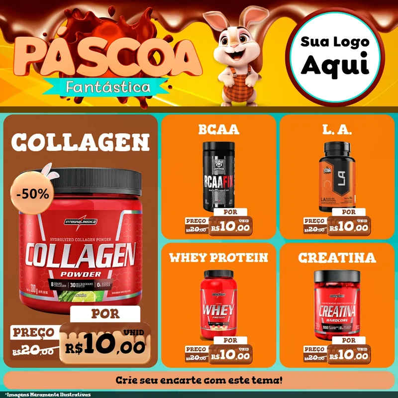 Modelo de Rede Social para Feed Facebook com o tema Páscoa Fantástica para Suplementos alimentares