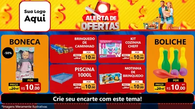 Modelo de TV para TV Horizontal com o tema Alerta de Ofertas para Brinquedos