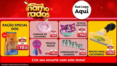 Modelo de TV para TV Horizontal com o tema Semana dos namorados para Pet Shop