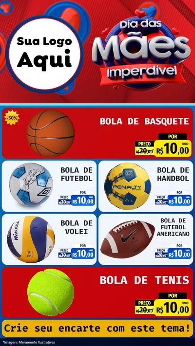 Modelo de TV para TV Vertical com o tema Dia Das Mães Imperdível para Artigos Esportivos