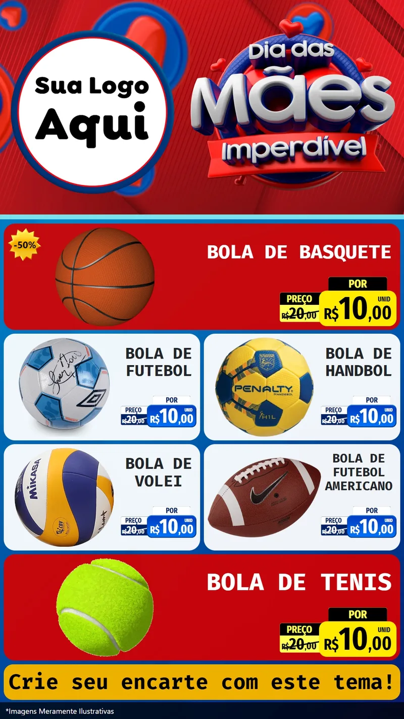 Modelo de TV para TV Vertical com o tema Dia Das Mães Imperdível para Artigos Esportivos