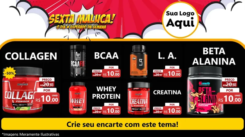 Modelo de TV para TV Horizontal com o tema Sexta Maluca! para Suplementos alimentares