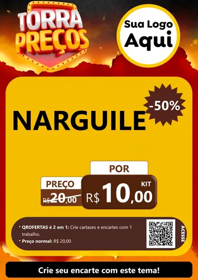 Modelo de Cartaz para Cartaz A4 Vertical com o tema Torra Preços para Tabacaria