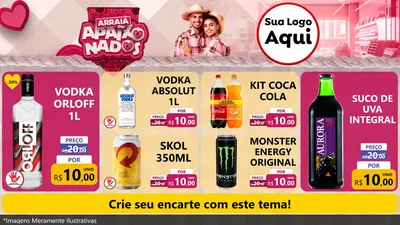 Modelo de TV para TV Horizontal com o tema Arraiá dos Apaixonados - Junina para Distribuidora de bebidas