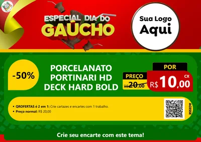 Modelo de Cartaz para Cartaz A4 Horizontal com o tema Especial Dia do Gaúcho para Pisos e revestimentos