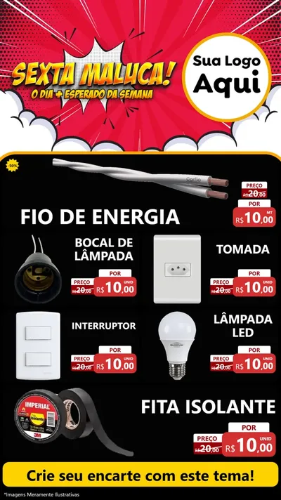 Modelo de TV para TV Vertical com o tema Sexta Maluca! para Materiais Elétricos