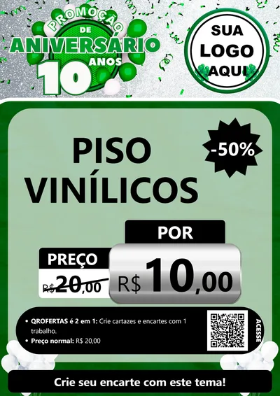 Modelo de Cartaz para Cartaz A4 Vertical com o tema Promoção de Aniversário - 10 Anos para Material para Construção