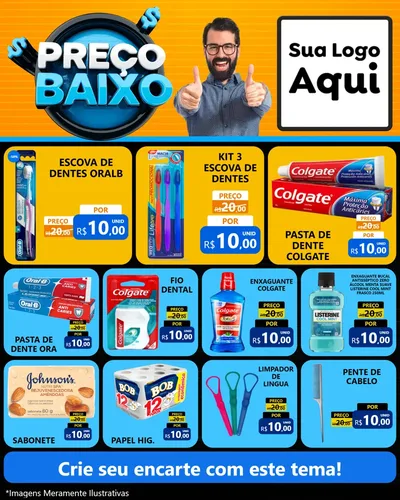 Modelo de Rede Social para Feed Instagram com o tema Preço Baixo para Higiene Pessoal