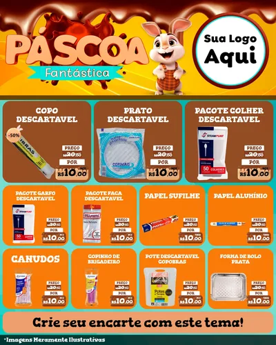 Modelo de Rede Social para Feed Instagram com o tema Páscoa Fantástica para Embalagens