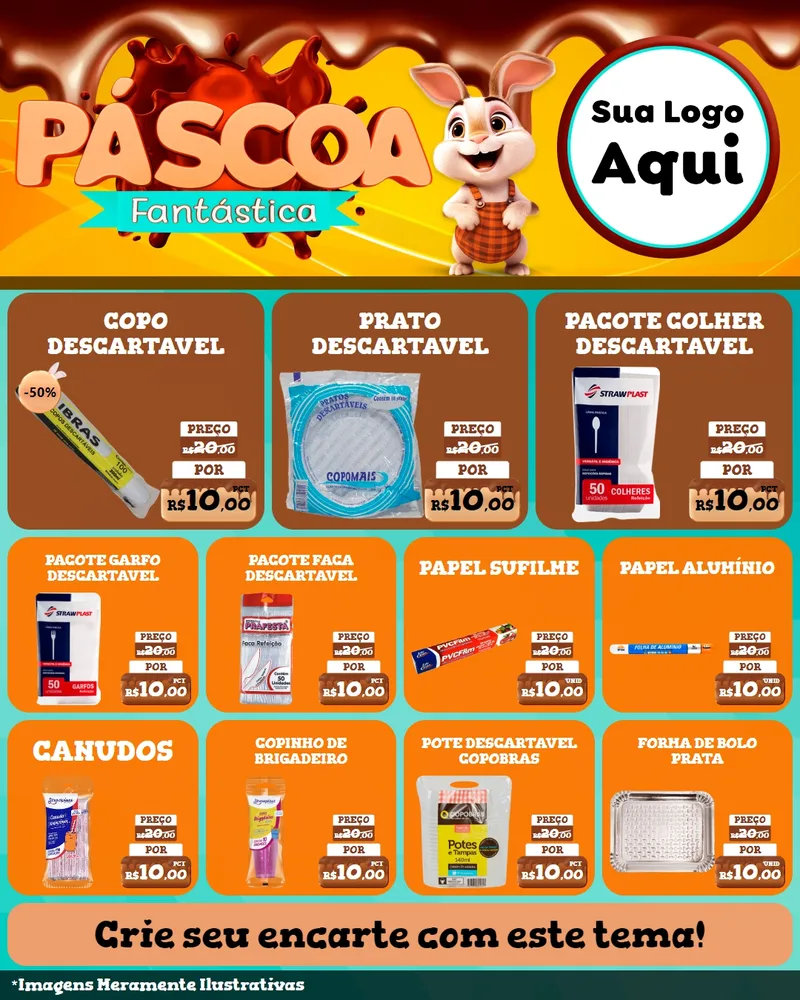 Modelo de Rede Social para Feed Instagram com o tema Páscoa Fantástica para Embalagens