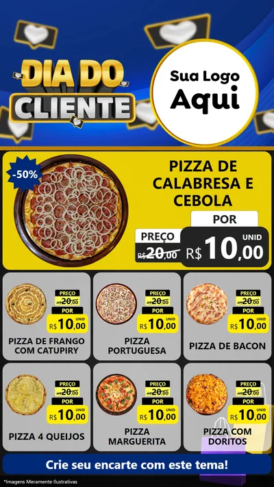 Modelo de Rede Social para Stories com o tema Dia Do Cliente para Pizzaria