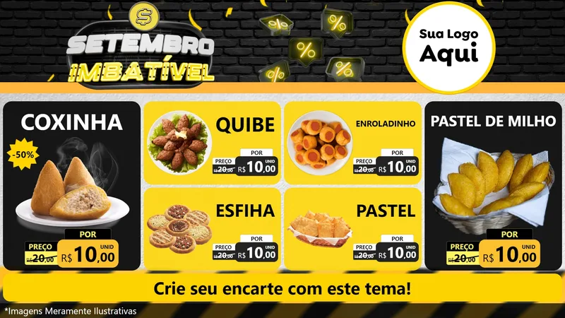 Modelo de TV para TV Horizontal com o tema Setembro Imbatível para Salgadaria