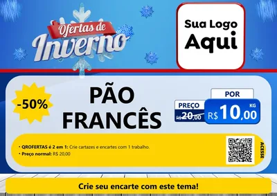 Modelo de Cartaz para Cartaz A4 Horizontal com o tema Ofertas de Inverno para Padaria