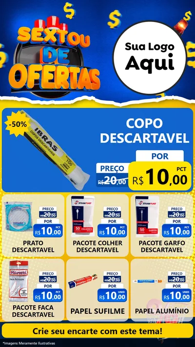 Modelo de Rede Social para Stories com o tema Sextou de Ofertas para Embalagens