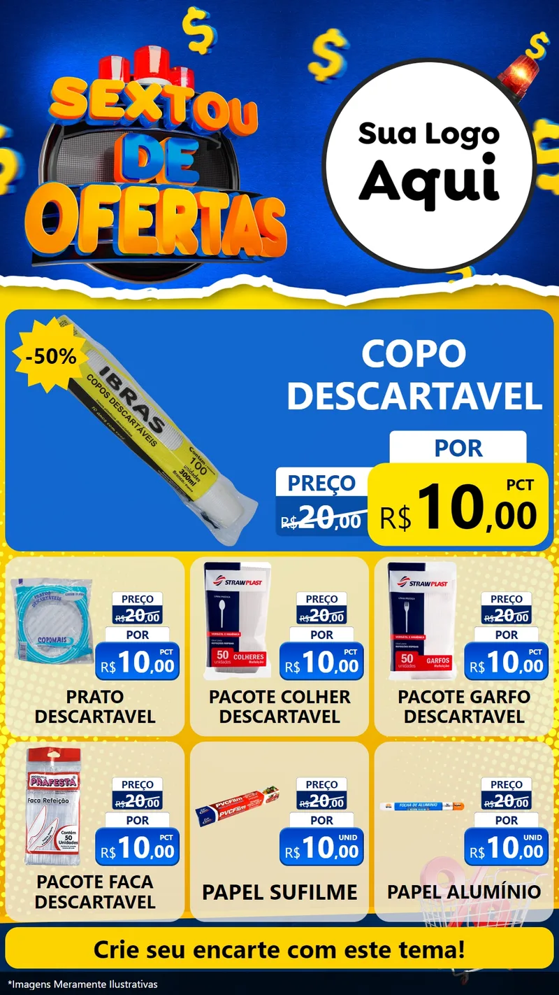 Modelo de Rede Social para Stories com o tema Sextou de Ofertas para Embalagens