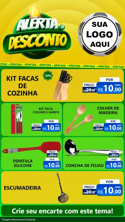 Modelo de TV para TV Vertical com o tema Alerta de Desconto para Utilidades Domésticas