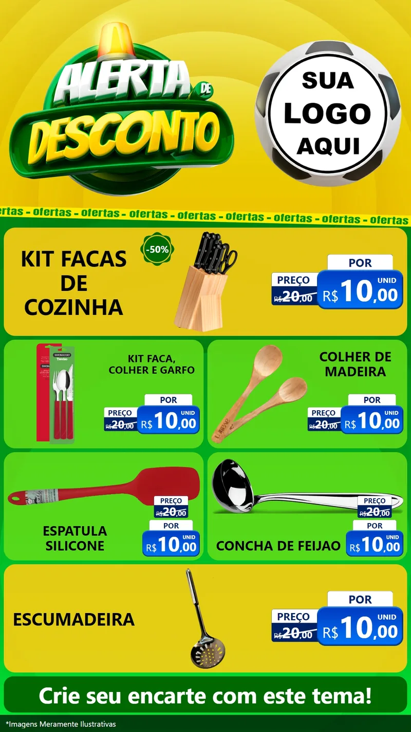 Modelo de TV para TV Vertical com o tema Alerta de Desconto para Utilidades Domésticas