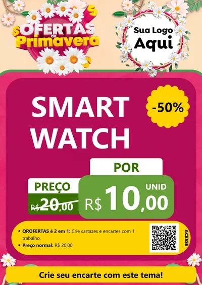 Modelo de Cartaz para Cartaz A4 Vertical com o tema Ofertas de Primavera para Informática