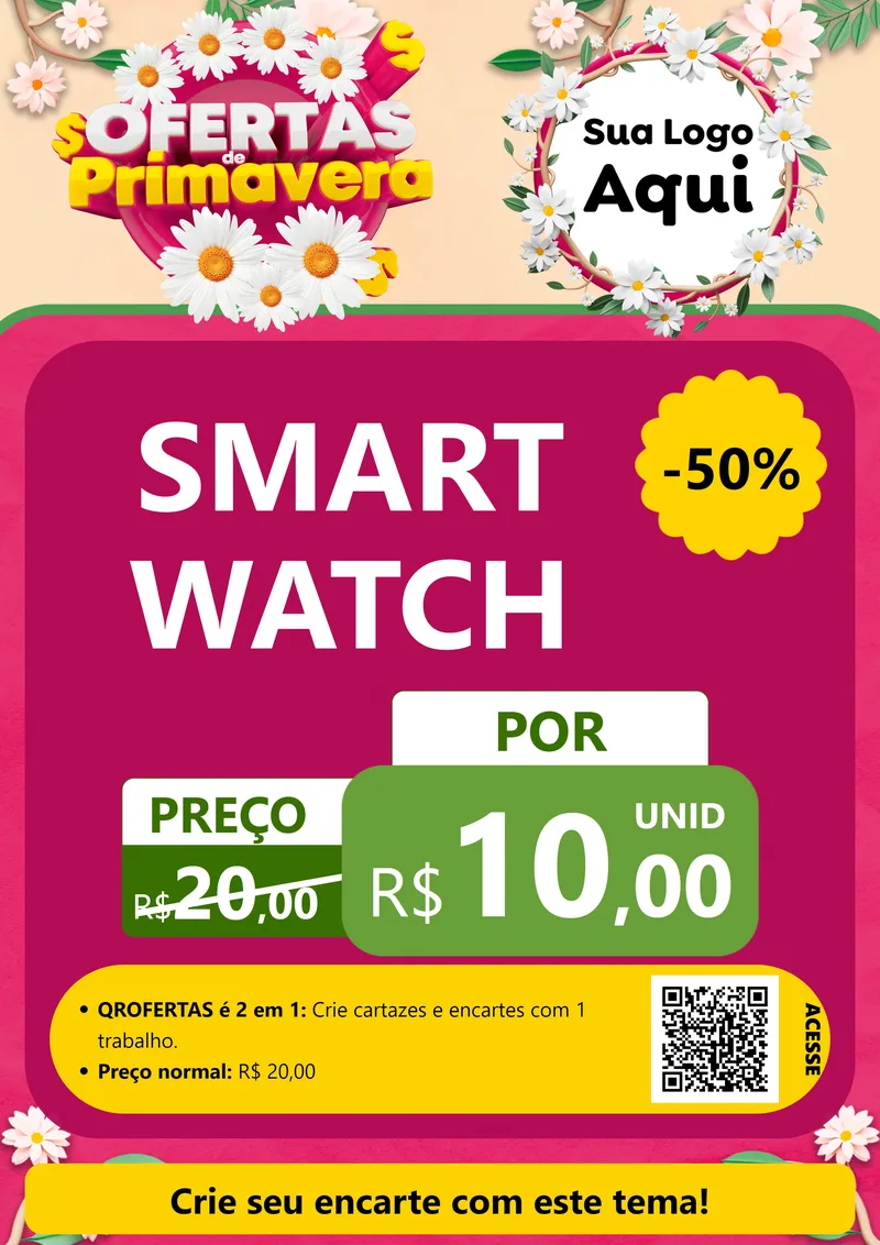 Modelo de Cartaz para Cartaz A4 Vertical com o tema Ofertas de Primavera para Informática