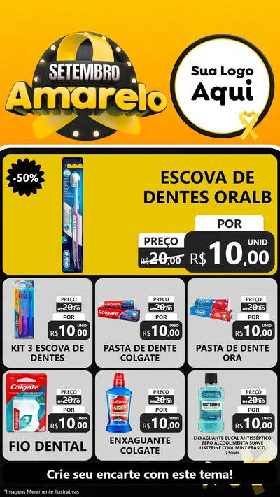 Modelo de Rede Social para Stories com o tema Setembro Amarelo para Higiene Pessoal
