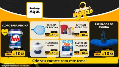 Modelo de TV para TV Horizontal com o tema Setembro Amarelo para Produtos para Piscina