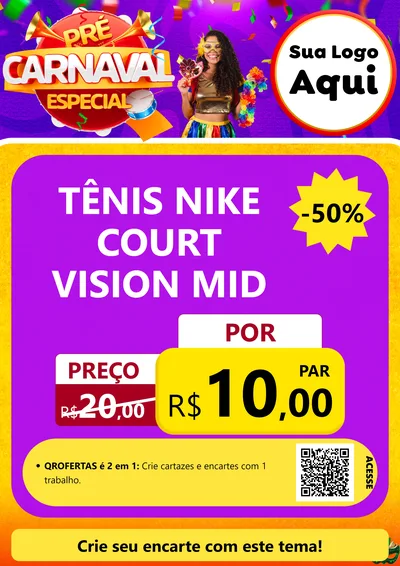 Modelo de Cartaz para Cartaz A4 Vertical com o tema Pré-Carnaval Especial para Calçados