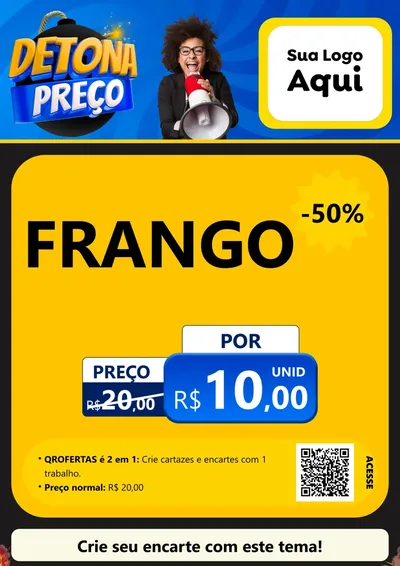 Modelo de Cartaz para Cartaz A4 Vertical com o tema Detona Preços para Assados