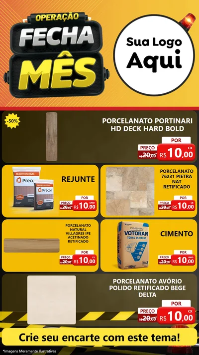 Modelo de TV para TV Vertical com o tema Operação Fecha Mês para Pisos e revestimentos