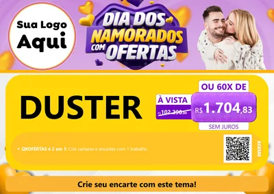 Modelo de Cartaz para Cartaz A4 Horizontal com o tema Dia Dos Namorados Com Ofertas para Concessionaria de Carros