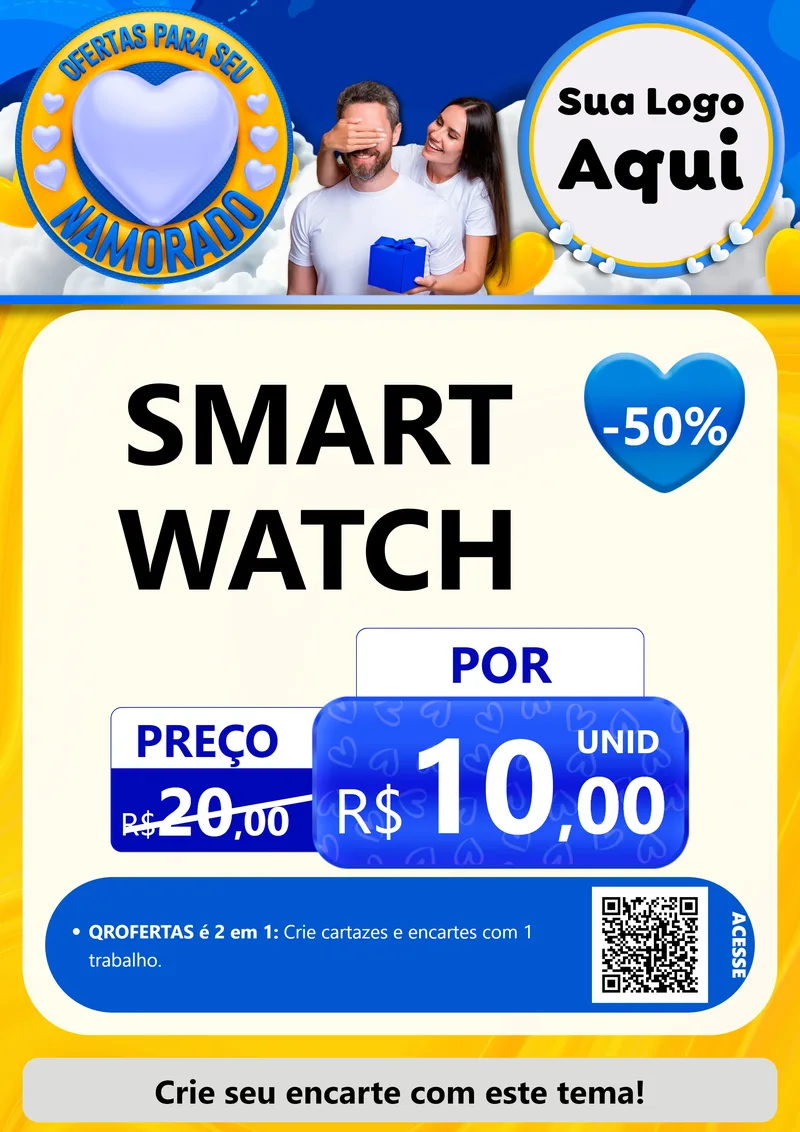 Modelo de Cartaz para Cartaz A4 Vertical com o tema Ofertas Para Seu Namorado para Informática