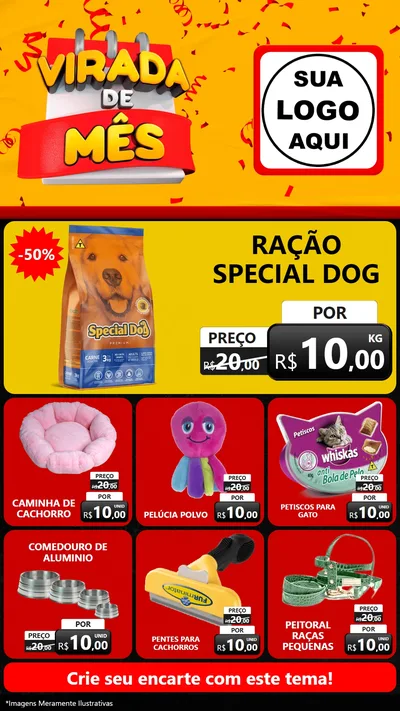 Modelo de Rede Social para Stories com o tema Virada de Mês para Pet Shop