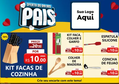 Modelo de Encarte para Encarte A4 Horizontal com o tema Oferta Do Dia Dos Pais para Utilidades Domésticas