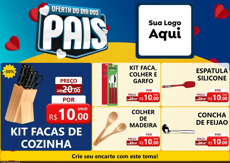 Modelo de Encarte para Encarte A4 Horizontal com o tema Oferta Do Dia Dos Pais para Utilidades Domésticas