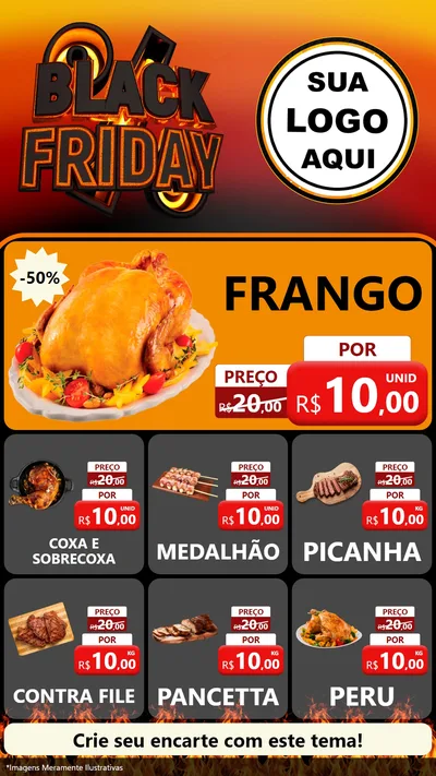 Modelo de Rede Social para Stories com o tema Black Friday para Assados