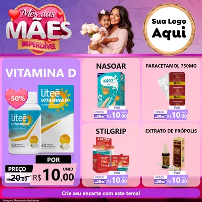 Modelo de Rede Social para Feed Facebook com o tema Mês das Mães Imperdível para Farmácia