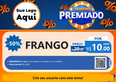 Modelo de Cartaz para Cartaz A4 Horizontal com o tema Janeiro Premiado para Assados