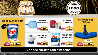 Modelo de TV para TV Horizontal com o tema Ofertas de Fim de Ano para Produtos para Piscina