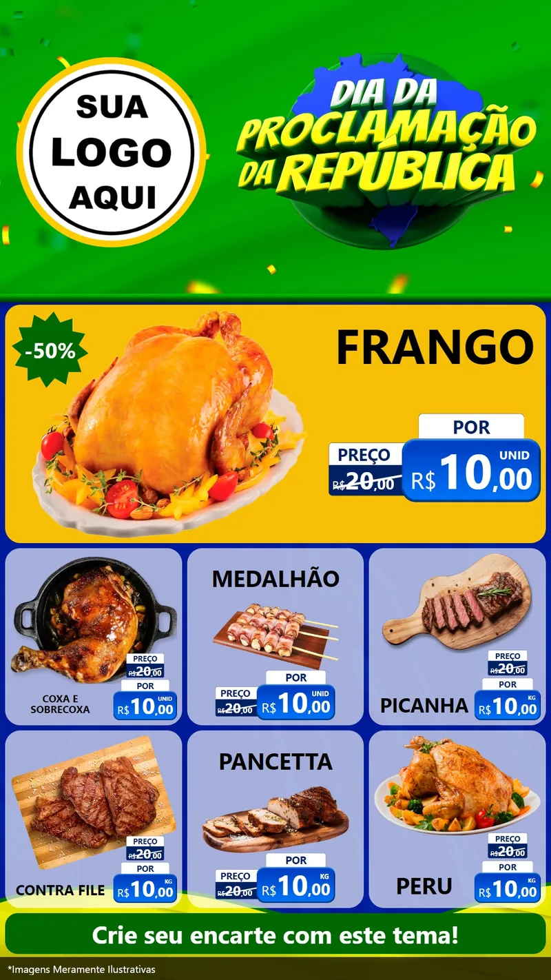 Modelo de Rede Social para Stories com o tema Dia Da Proclamação Da República para Assados