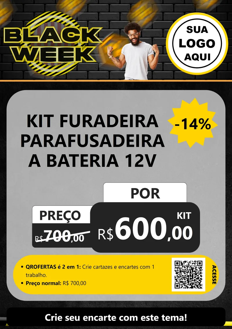 Modelo de Cartaz para Cartaz A4 Vertical com o tema Black Week para Maquinas e Ferramentas