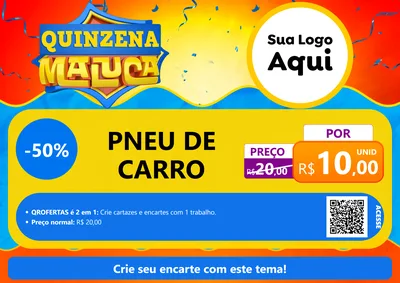 Modelo de Cartaz para Cartaz A4 Horizontal com o tema Quinzena Maluca para Auto peças