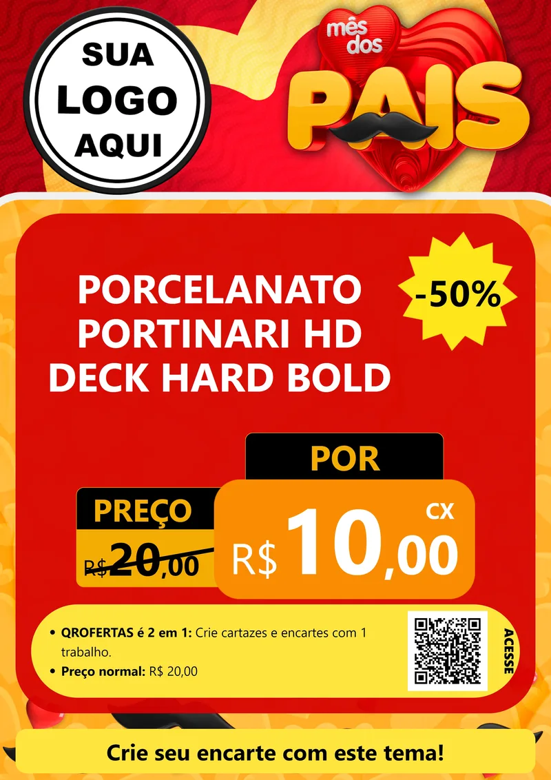 Modelo de Cartaz para Cartaz A4 Vertical com o tema Mês Dos Pais para Pisos e revestimentos