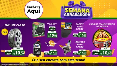Modelo de TV para TV Horizontal com o tema Semana Arrasadora para Auto peças
