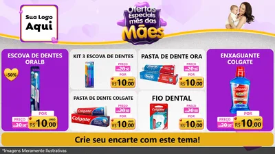 Modelo de TV para TV Horizontal com o tema Ofertas Especiais - Mês das Mães para Higiene Pessoal