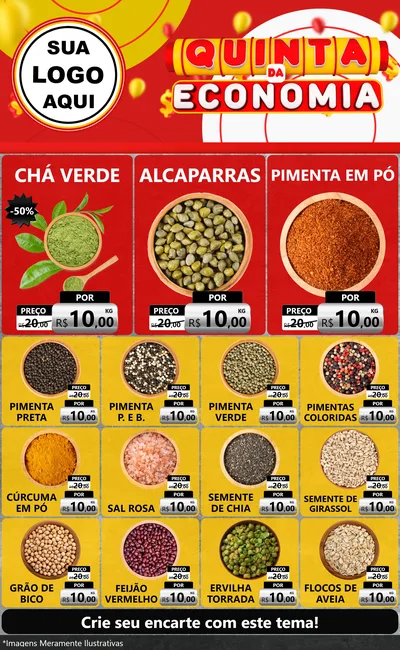 Modelo de Encarte para Encarte Grande com o tema Quinta da Economia para Produtos Naturais
