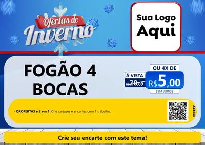 Modelo de Cartaz para Cartaz A4 Horizontal com o tema Ofertas de Inverno para Móveis e Eletro