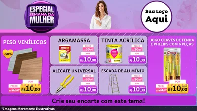 Modelo de TV para TV Horizontal com o tema Especial Semana da Mulher para Material para Construção