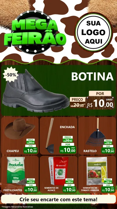 Modelo de Rede Social para Stories com o tema Mega Feirão - Agro para Agropecuária
