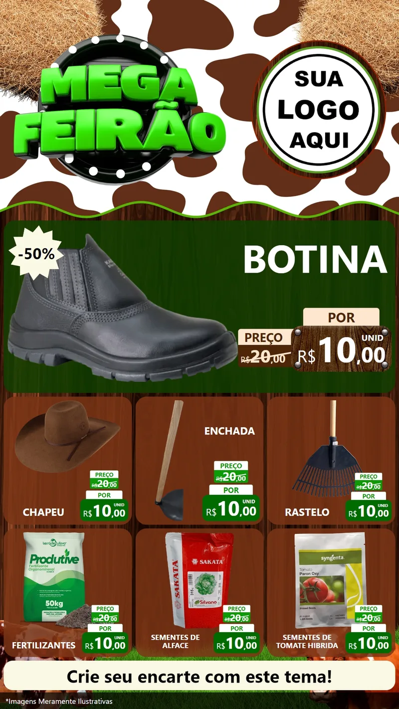 Modelo de Rede Social para Stories com o tema Mega Feirão - Agro para Agropecuária