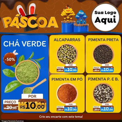 Modelo de Rede Social para Feed Facebook com o tema Páscoa para Produtos Naturais